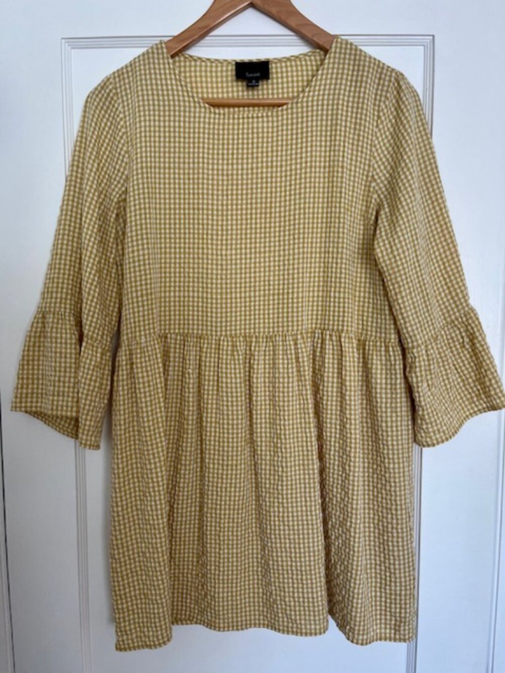 Lumiere Yellow Gingham Babydoll Dress | Size M